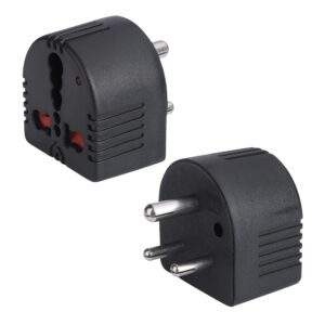 MX Universal Conversion Plug 3 PIN, with Child Safety Shutter, with Indicator - Converts 5 Amps TO 15 Amps Pack of 2