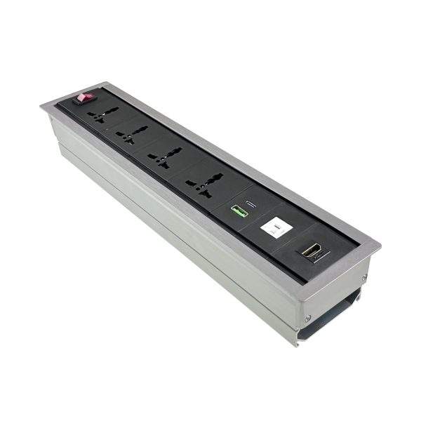 MX NUEVO C 55 IN SURFACE: Smart Power Solution with 4 Universal Sockets, 30W PD Fast Charging, and Multimedia Ports!