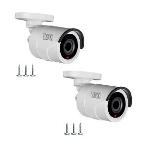 MX Dummy Fake Security Wireless Bullet CCTV Outdoor Camera Flashing Light D6_4 Security Camera White (MX Dummy 6) (Pack of 2)