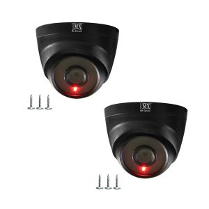 MX Dummy CCTV Camera/Dummy CCTV Dome Camera (Fake Camera No Audio/No Video) with Battery Operated Red Led Light is Ideal for Home, Office Dummy 2 (Pack of 2)