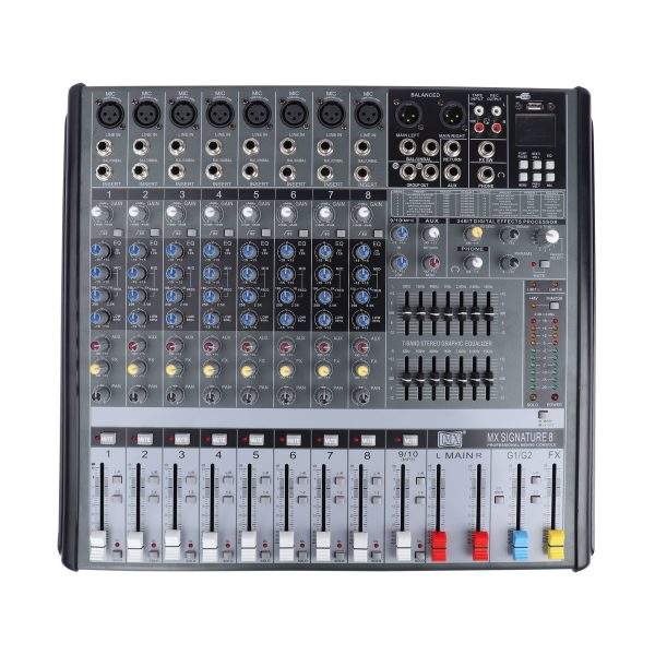 MX SIGNATURE Live Audio Mixer 8 Channel Professional Mixer with USB & Bluetooth