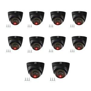 MX Dummy CCTV Camera/Dummy CCTV Dome Camera (Fake Camera No Audio/No Video) with Battery Operated Red Led Light is Ideal for Home, Office Dummy 2 (Pack of 10)