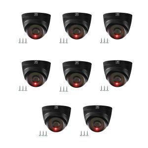 MX Dummy CCTV Camera/Dummy CCTV Dome Camera (Fake Camera No Audio/No Video) with Battery Operated Red Led Light is Ideal for Home, Office Dummy 2 (Pack of 8)