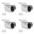 MX Dummy Fake Security Wireless Bullet CCTV Outdoor Camera Flashing Light D6_4 Security Camera White (MX Dummy 6) (Pack of 4)