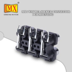 MX 6-Way RCA Female Socket PCB Mounting (Pack of 2).