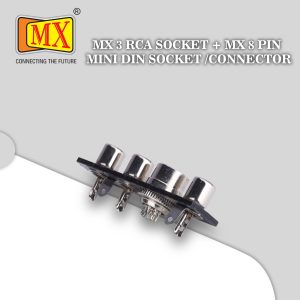 MX 3 RCA female + 8-pin mini DIN female (Pack of 2)