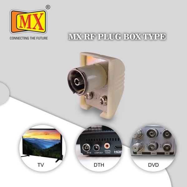 MX Female RF Connector/TV RF Coaxial Plug Connector Cable Wire Jointer Plastic TV Pin RF Socket for LED, LCD or Normal TVs and DVB RF Old TV Plug Or RF Plug Socket (MX-156)(PACK OF 20)