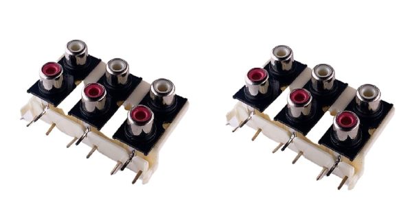 MX 6 WAY RCA female connector PCB mounting (Pack of 2)