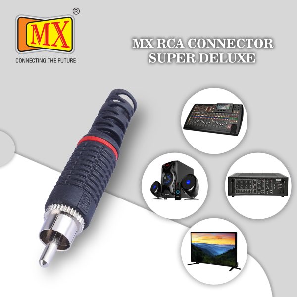 MX RCA MALE CONNECTOR IDEAL FOR AUDIO, SUBWOOFER, SPEAKER, HOME THEATER ETC (MX-157)(PACK OF 10)