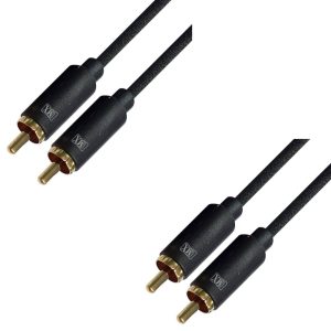 MX Single RCA Male to Single RCA Male Cord : 1.5 mtr : Slim Type : Gold Plated (Pack of 2)