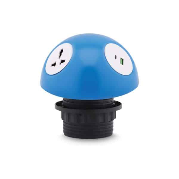 MX Pluto Grommet Power Hub: 2 Universal Sockets, 1 USB-A + USB-C 30W PD Charging (WITH LOCKING CLASP RING)