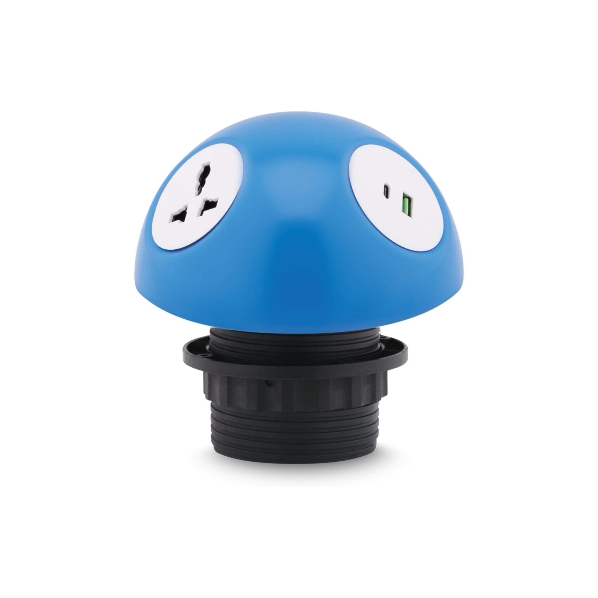 MX Pluto Grommet Power Hub: 2 Universal Sockets, 1 USB-A + USB-C 30W PD Charging (WITH LOCKING CLASP RING)