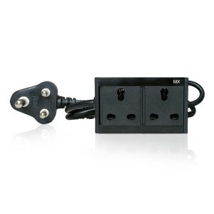 MX 2 Outlet Power Distribution Unit: 2500W, 6/16A Socket, 3m Power Cord, Child Safety Shutter, Flame Retardant Metal Body