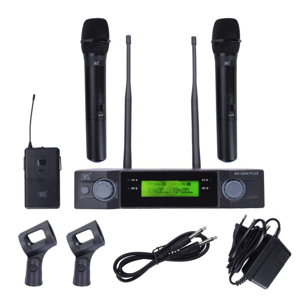 MX Professional Fixed Frequency Series Wireless / Cordless Microphones with 2 Handheld Mics for Party, Wedding Host, Business Meeting & Multi-Purpose