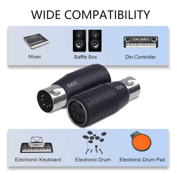 MX 5 PIN DIN male plug to 5 PIN DIN female plug adaptor