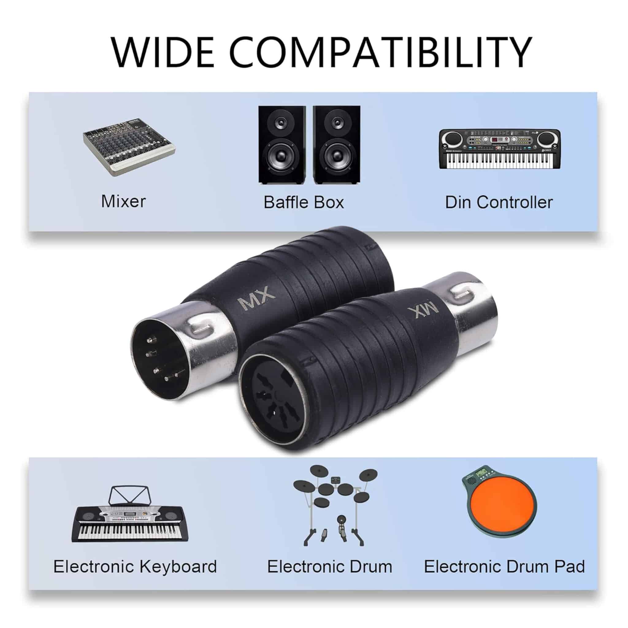 MX 5 PIN DIN male plug to 5 PIN DIN female plug adaptor