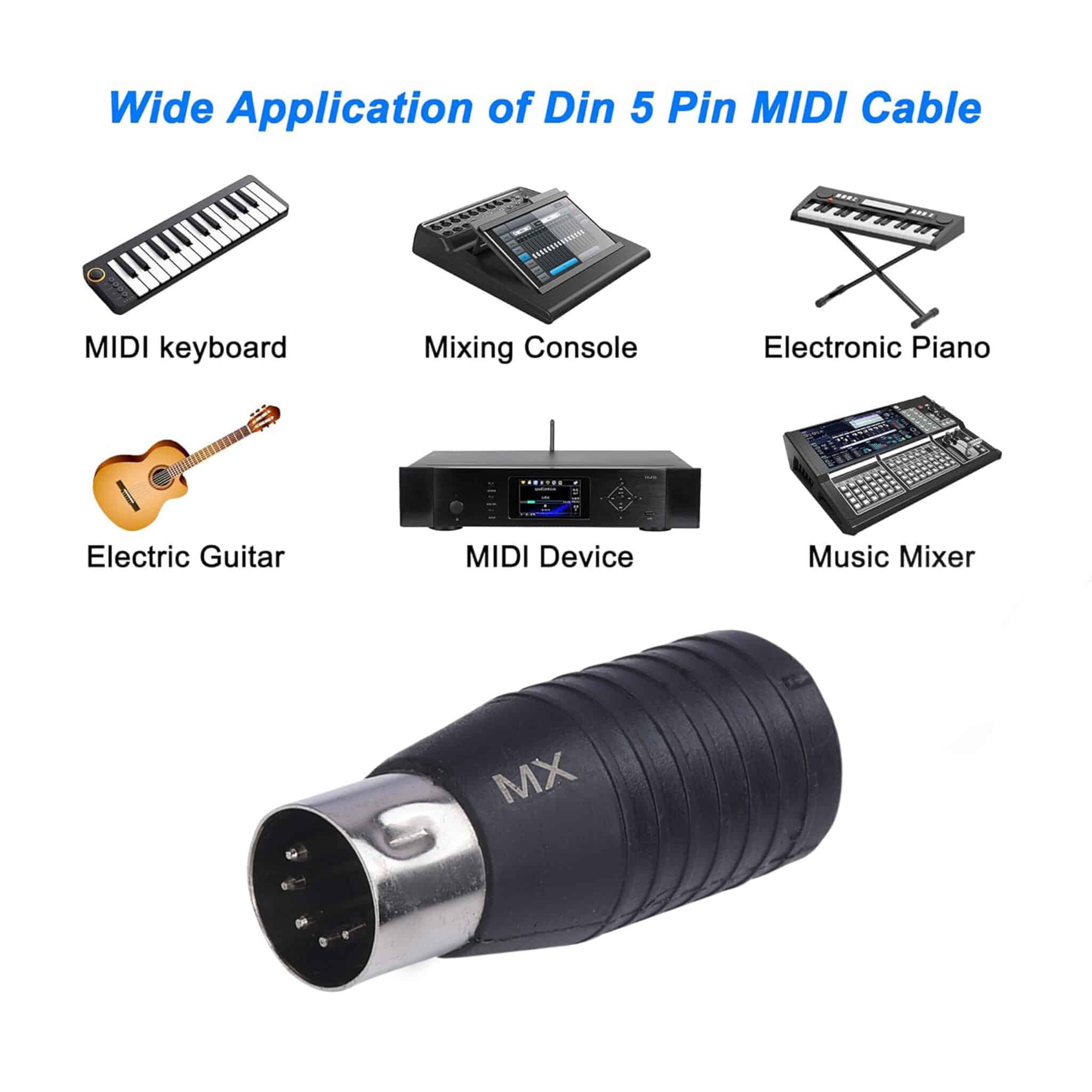 MX 5 PIN DIN male plug to 5 PIN DIN female plug adaptor