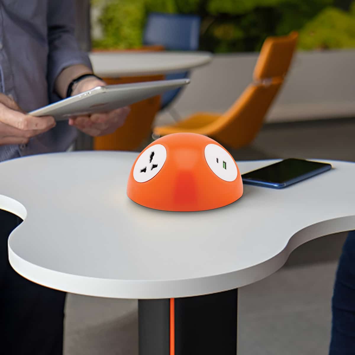 MX Pluto Grommet Power Hub: 2 Universal Sockets, 1 USB-A + USB-C 30W PD Charging (WITH LOCKING CLASP RING) - Image 5