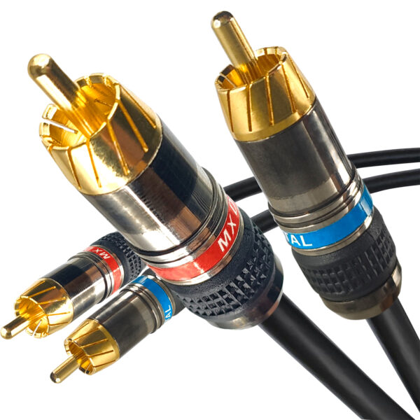 MX 2 RCA Plug to MX 2 RCA Plug Cord (Gold Plated Tips) - 1.5 Meters