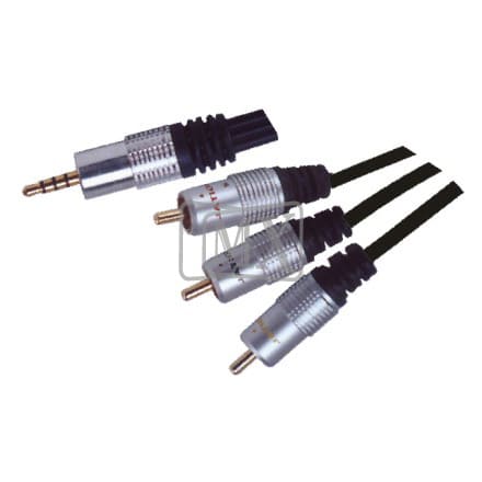 MX 4 Pole Ep Stereo Plug To 3 RCA Plug Cord (gold Plated) For Aiwa - 3 Mtr