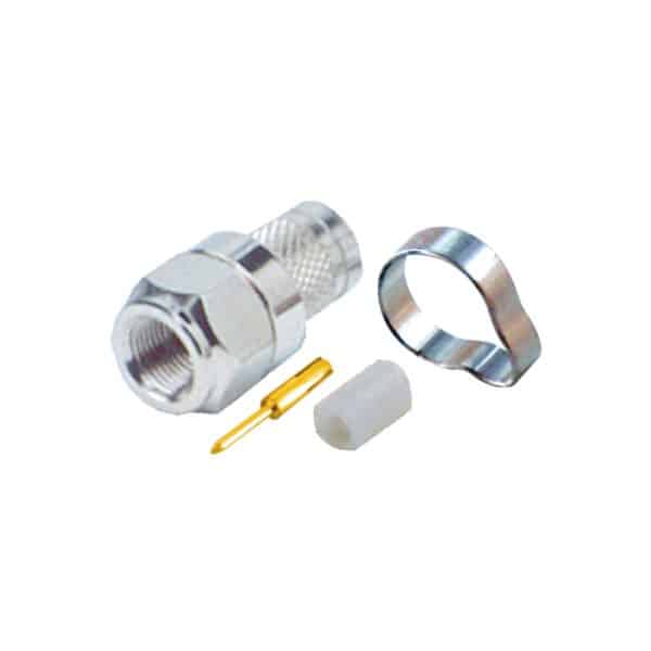 F TYPE MALE CONNECTOR WITH RING & PIN FOR 412 CABLE(PIN G.P.)