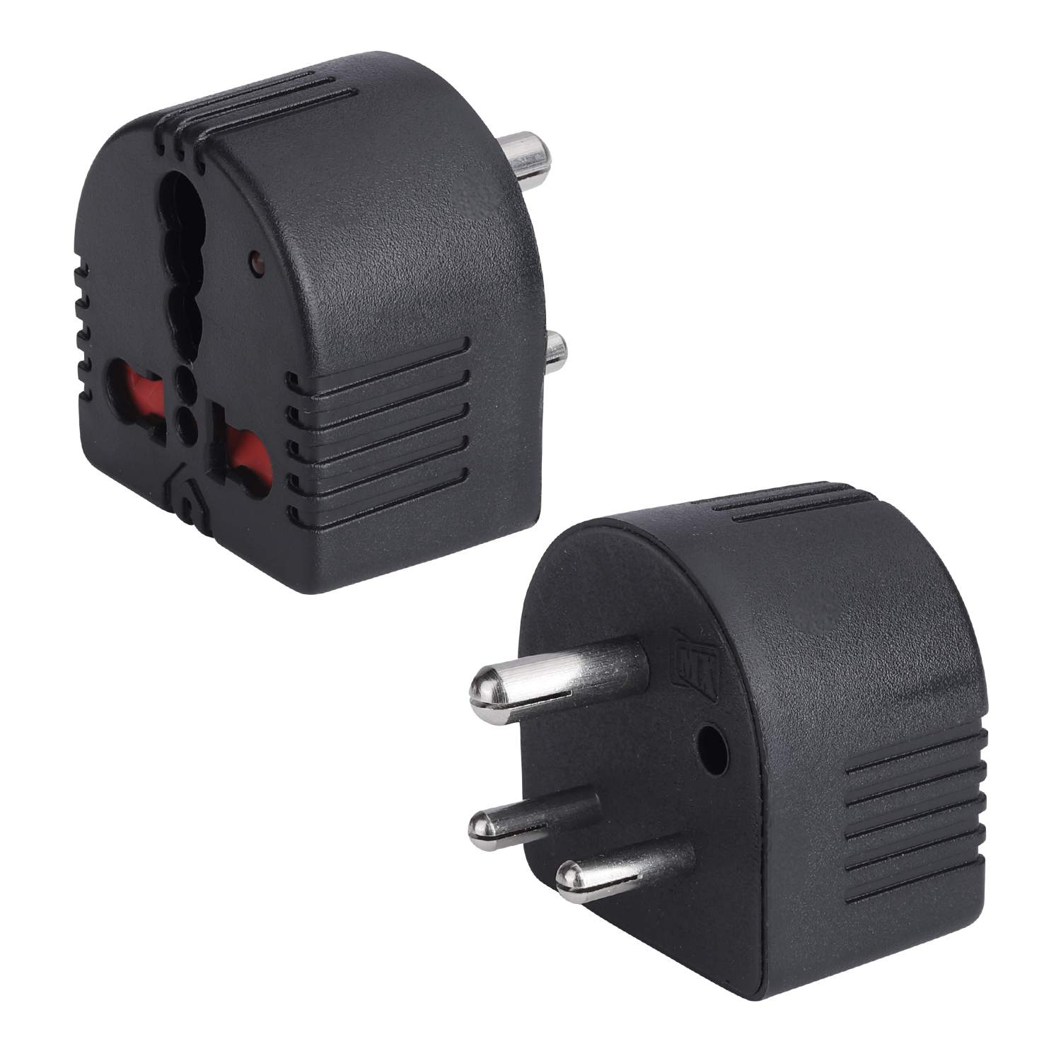 MX 3 Pin Universal Conversion Plug Converts Power 5 AMP to 15 AMP Plug, Flame Retardant Body Material with Child Safety Shutter & LED Indicator, Travel Adaptor, Multi- Use Socket Connector (Pack of 2)