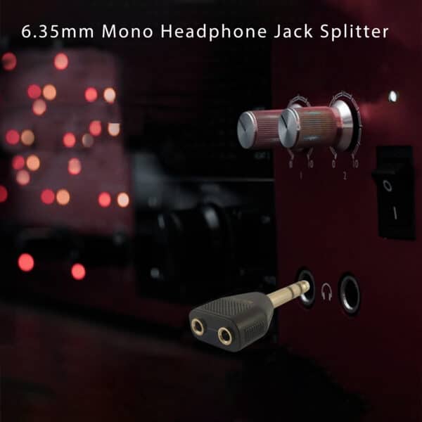 MX 6.35 mm P-38 stereo male to 2 X 3.5 mm EP stereo female connector