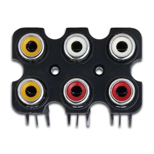 MX 6 WAY RCA FEMALE SOCKET PCB MOUNTING.
