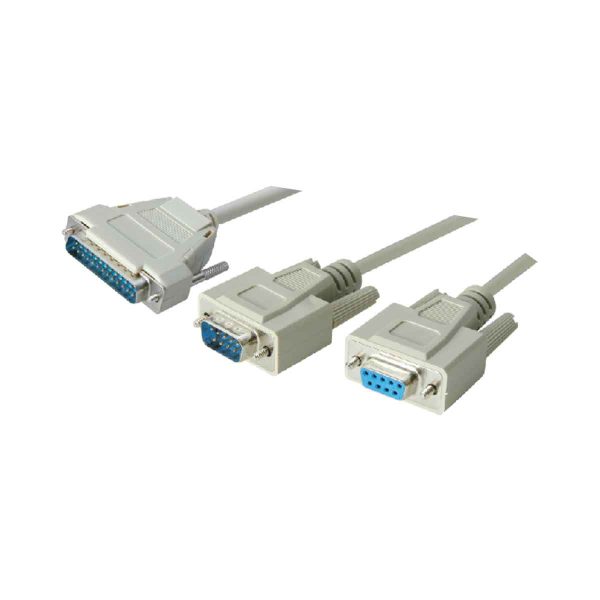 MX DB 25P MALE TO MX DB 09P MALE+ MX DB 09P FEMALE 9C MOULDED MODEM CABLE