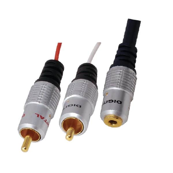 MX 2 RCA Male Plug To EP Stereo Female Socket 3.5 Mm Cord (gold Plated)