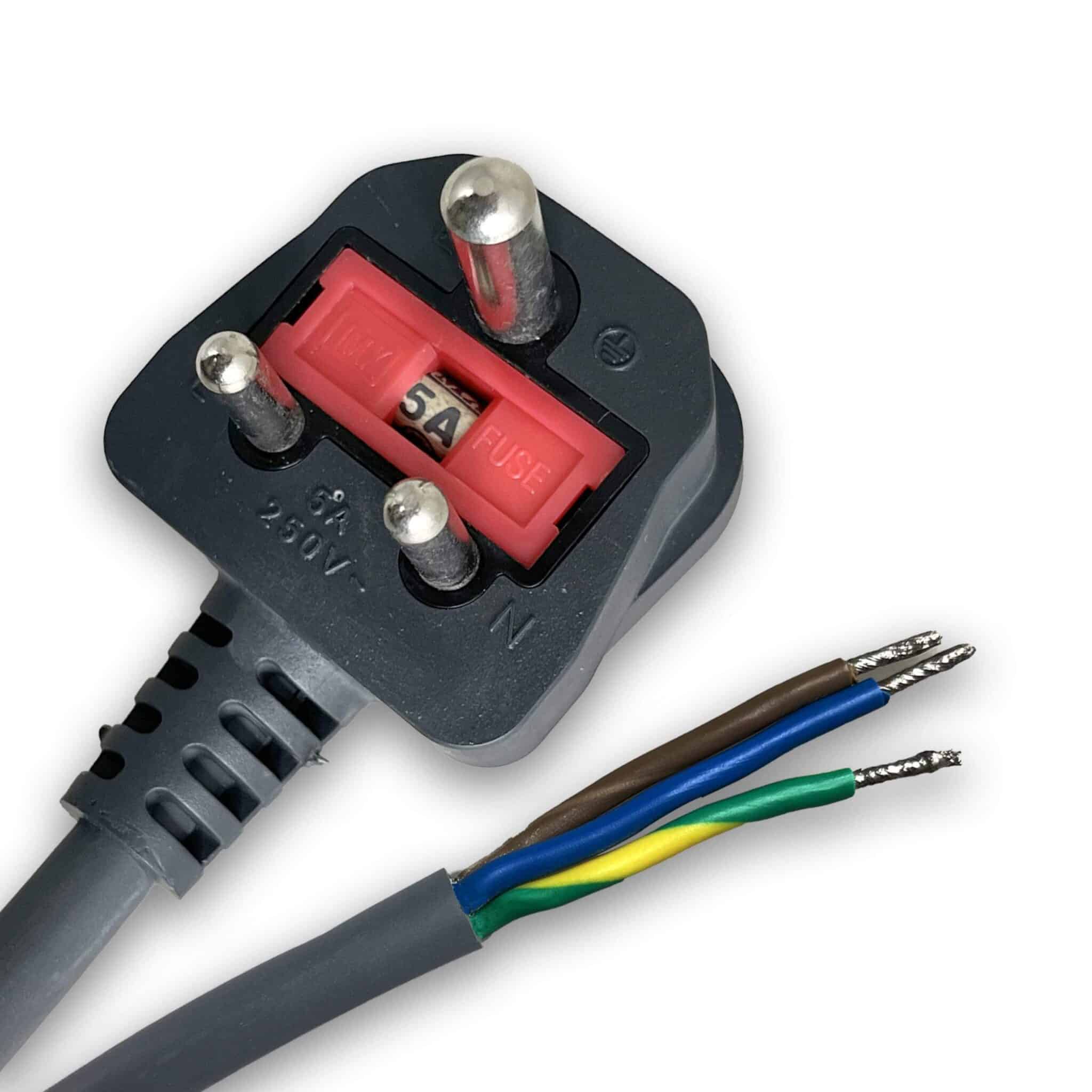 MX 3 Pin Ac Main Cord With Ceramic Fuse (5amp) (3x1.5mm²) Outer Dia - 7.3 mm - 3MTRS - Image 4