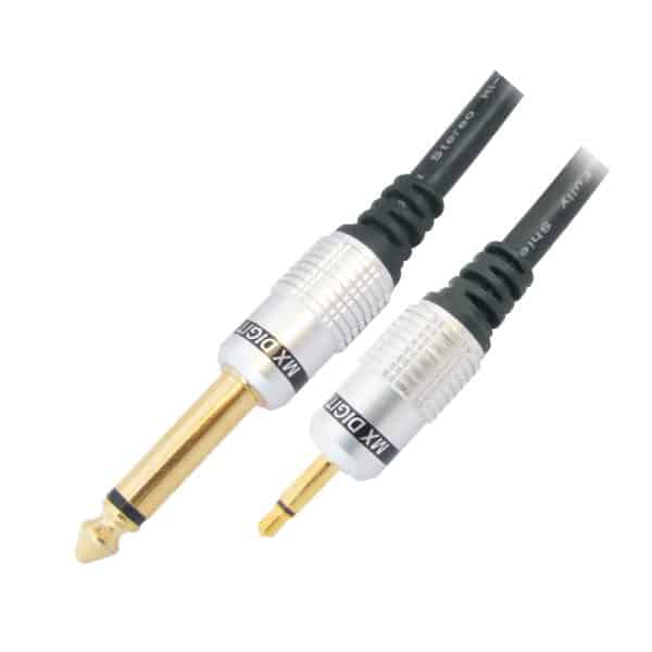 MX 6.35 mm P-38 Mono Male To 3.5mm EP Male Digital Link Cord Gold Plated 1.5M MX3038
