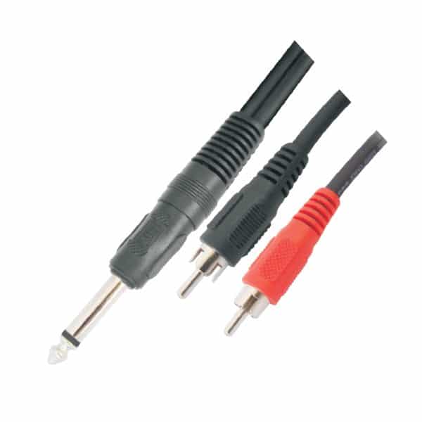 MX 6.35 mm P-38 Mono Male To 2 RCA Male Cord Heavy 6mm 1.5 Cable MX 3043A ELITE