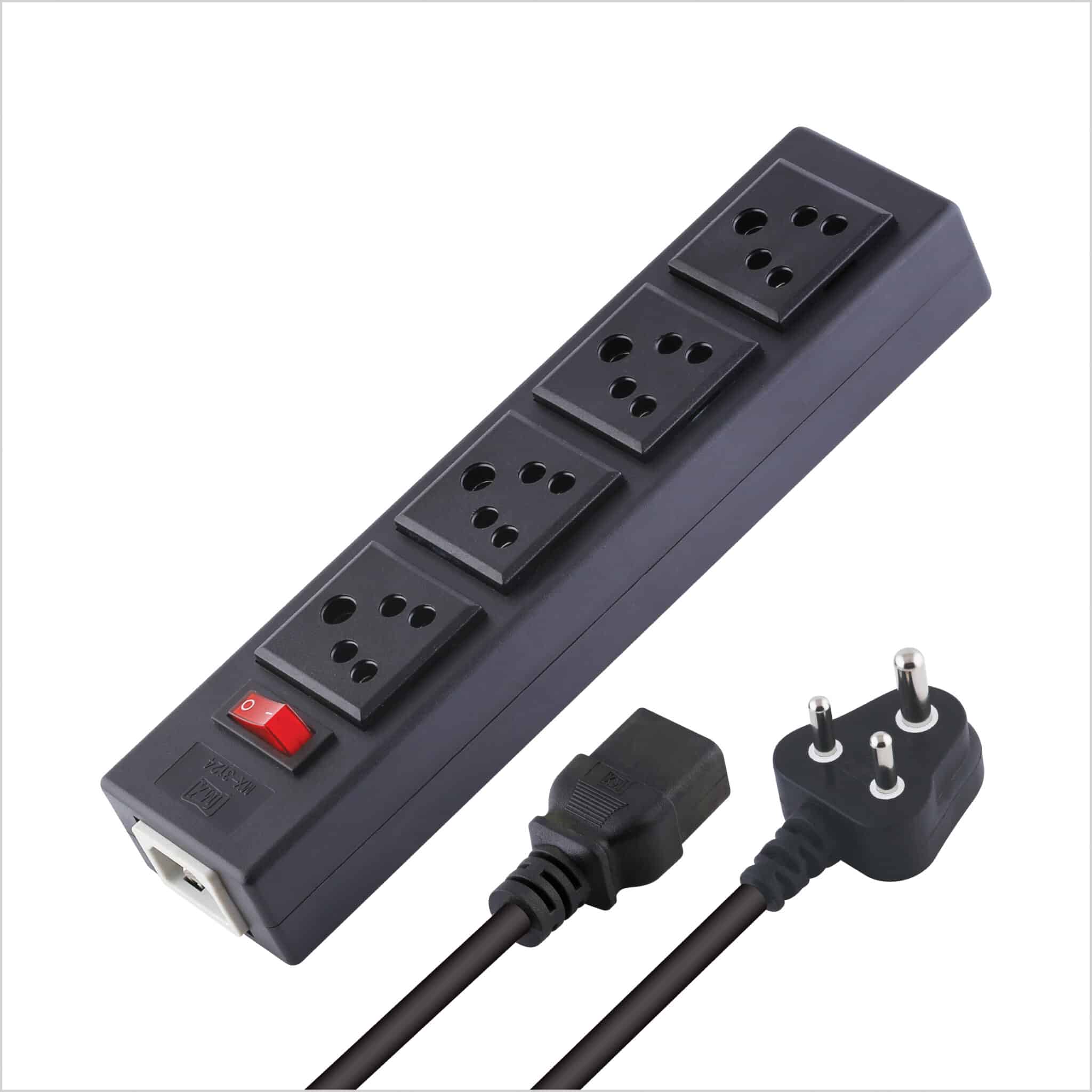 MX 4 Outlet Indian Standard Power Strip With Master Switch, Heavy Duty 1.5 mtr Power Cord