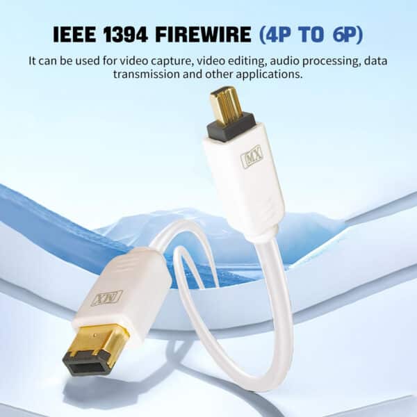 MX FireWire IEEE 1394 4 Pin Male to IEEE 1394 6 Pin Male Cord - 10 Meters