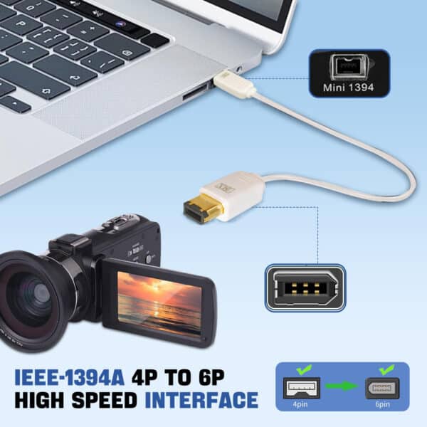 MX FireWire IEEE 1394 4 Pin Male to IEEE 1394 6 Pin Male Cord - 10 Meters