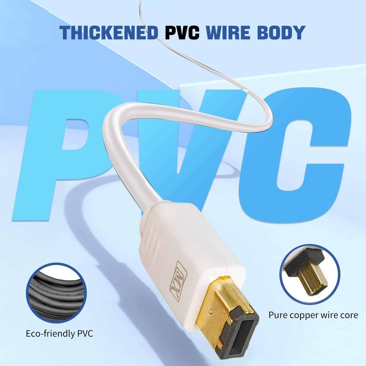 MX FireWire IEEE 1394 4 Pin Male to IEEE 1394 6 Pin Male Cord - 10 Meters