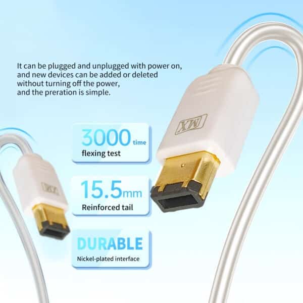 MX FireWire IEEE 1394 6 Pin Male to 6 Pin Male Cord - 5 Meters