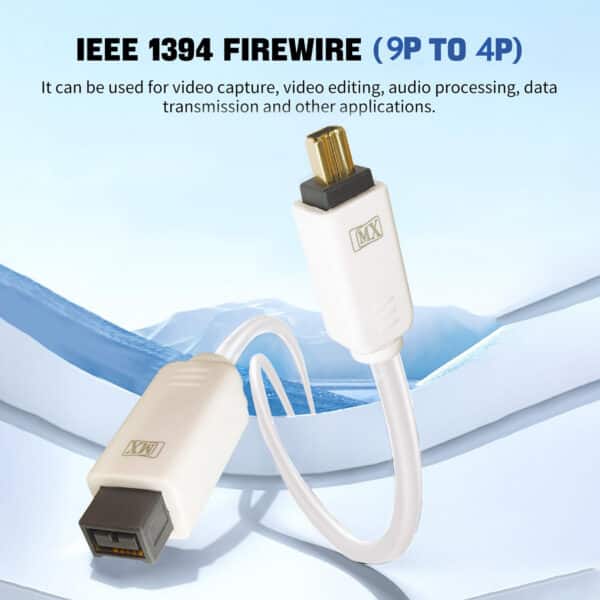 MX FireWire IEEE 1394 9 Pin Male to IEEE 1394 4 Pin Male Cord - 1.5 Meters