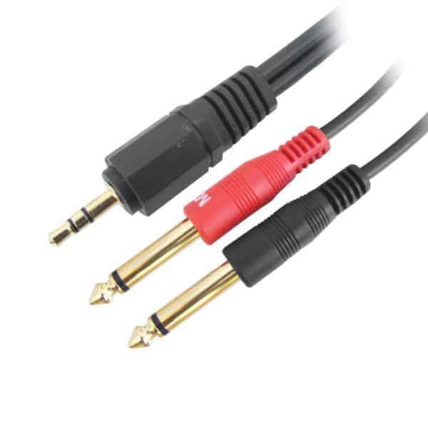 MX EP Stereo Male 3.5mm To 2 P-38 Mono Male Cord - 5 Mtr (pin Gold Plated)