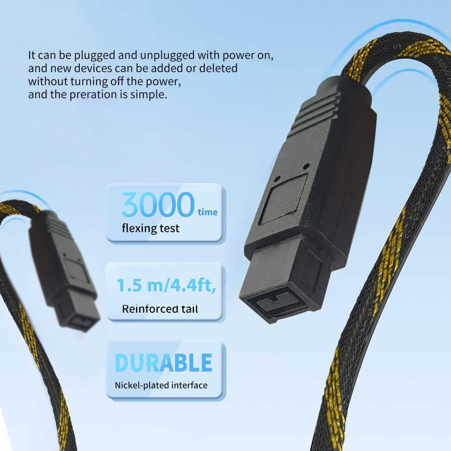 MX FireWire IEEE 1394B 9 Pin to 9 Pin Cord 10 mtr