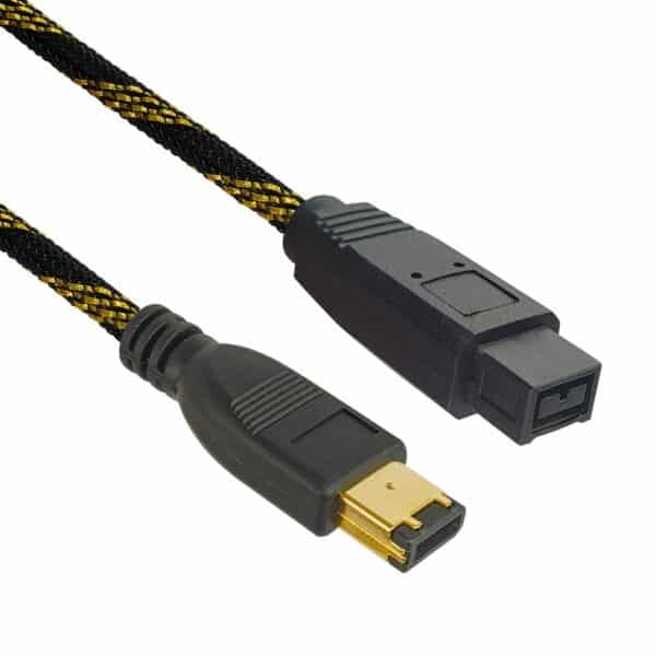 MX FireWire IEEE 1394b 9 Pin to 6 Pin Cord, Gold Plated with Nylon Mesh (Bilingual) - 1.5 Meters