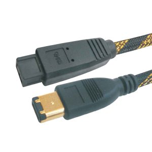 MX FireWire IEEE 1394b 9 Pin to 6 Pin Cord, Gold Plated with Nylon Mesh (Bilingual) - 10 Meters