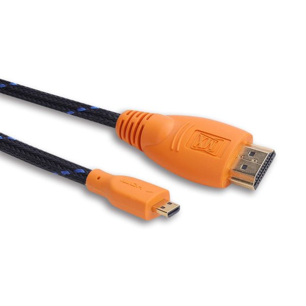 MX Micro HDMI to HDMI Male Cord 1.4V (D-Type) Gold Plated - 1.5 Meters