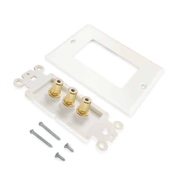 MX 3 WAY RCA FEMALE – FACE PLATE ( ? 114 X 70 mm )
