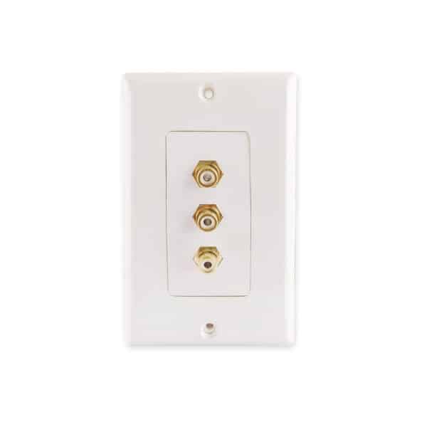 MX 3 WAY RCA FEMALE – FACE PLATE ( ? 114 X 70 mm )