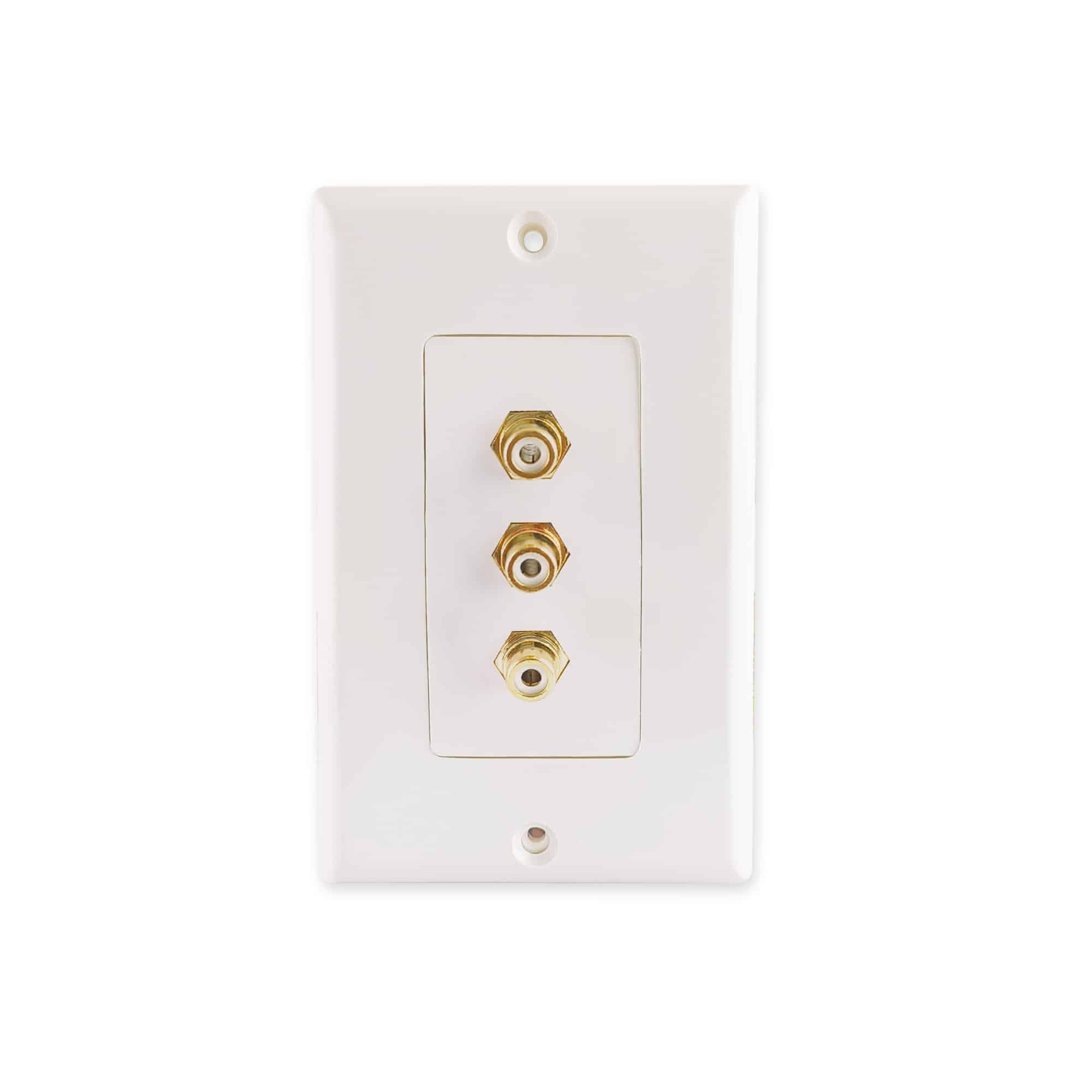 MX 3 WAY RCA FEMALE – FACE PLATE ( ? 114 X 70 mm )