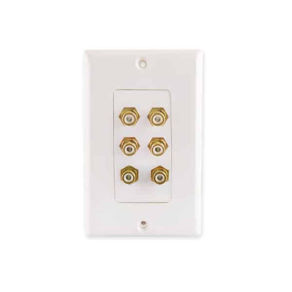 MX 6 WAY RCA FEMALE - FACE PLATE ( 114 X 70 mm )