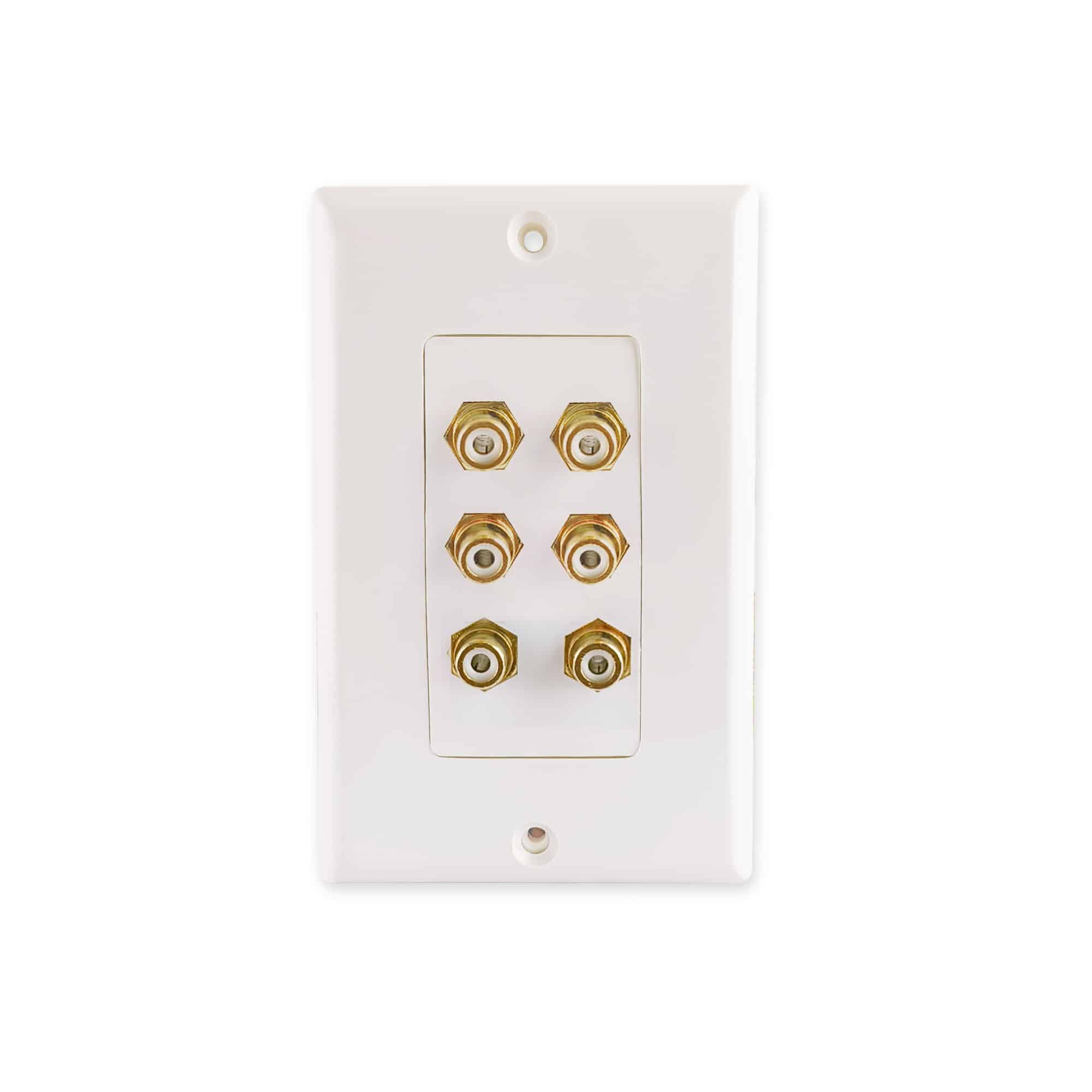 MX 6 WAY RCA FEMALE - FACE PLATE ( 114 X 70 mm )