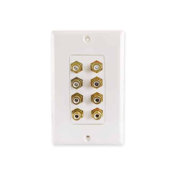 MX 8 WAY RCA FEMALE - FACE PLATE ( 114 X 70 mm )